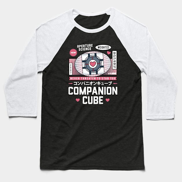 Vintage Companion Cube Baseball T-Shirt by Lagelantee